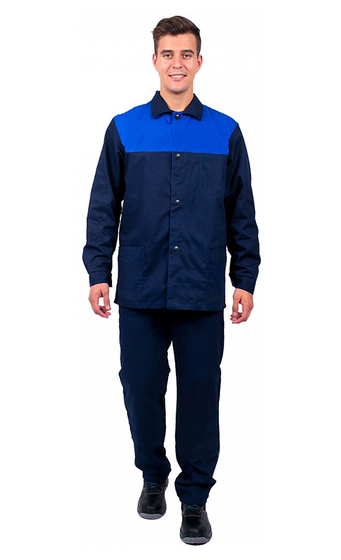 Костюм летний Труд (куртка/брюки), цвет: т.синий/василек