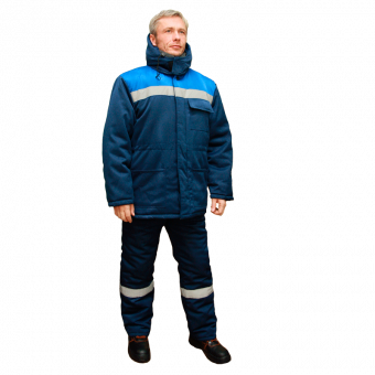 Костюм зимний Труд (куртка/брюки), цвет: т.синий/василек с СОП