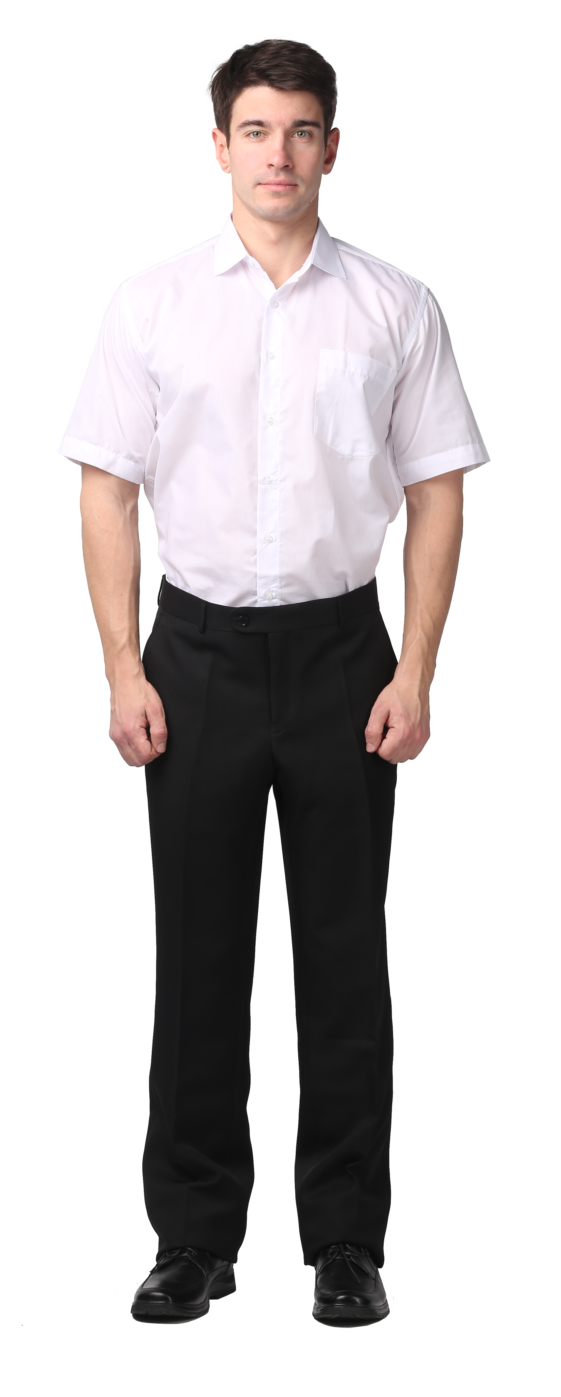 Мужчина в рубашке и брюках полный рост